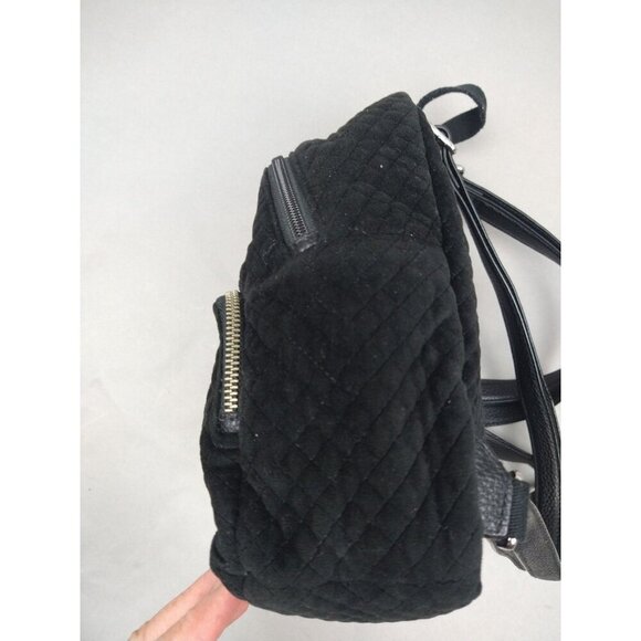 Vera Bradley Solid Black Mini Small Backpack Micro Quilted Foxes - Picture 5 of 12